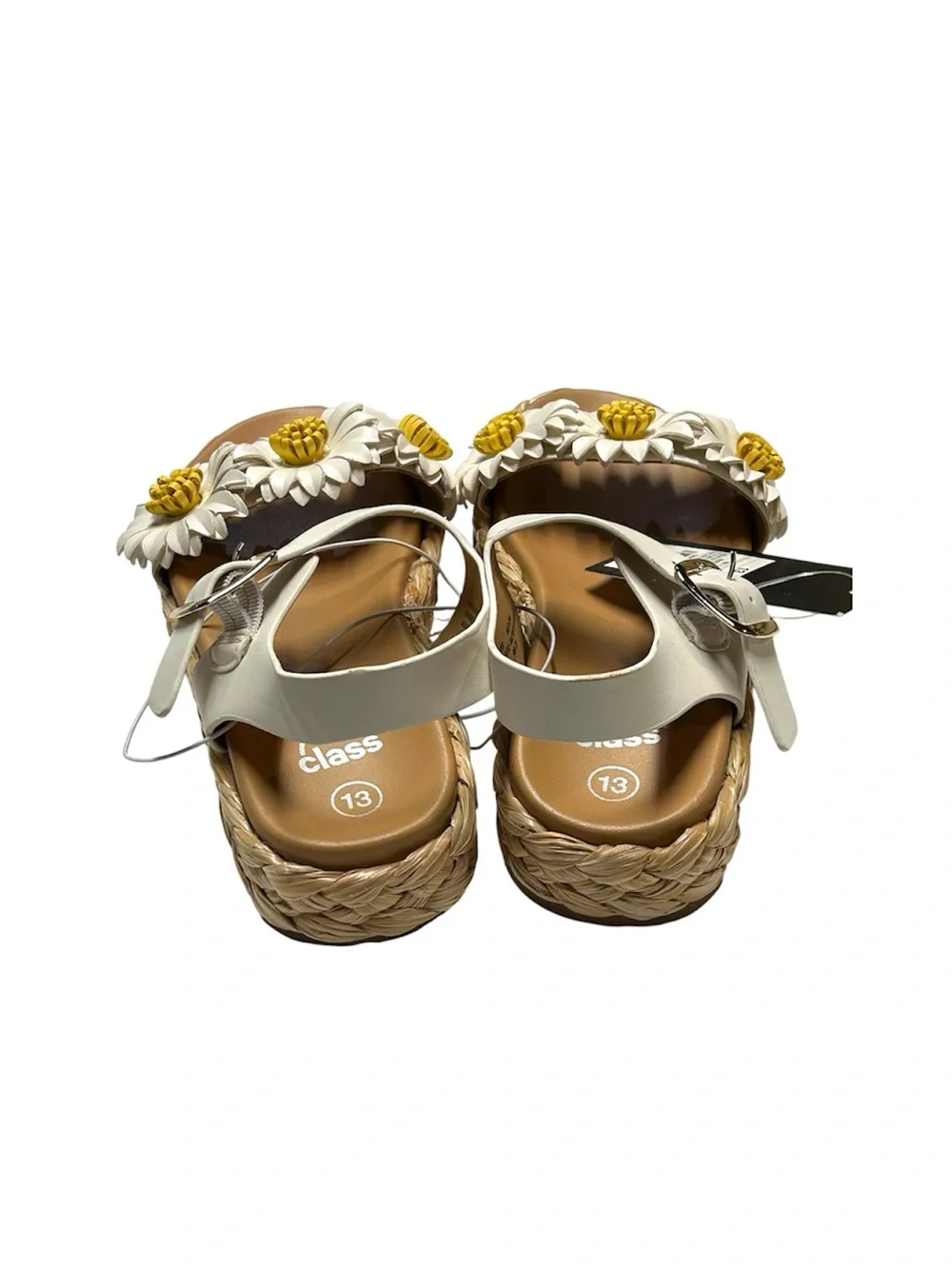 art class White Daisy Strap Sandals